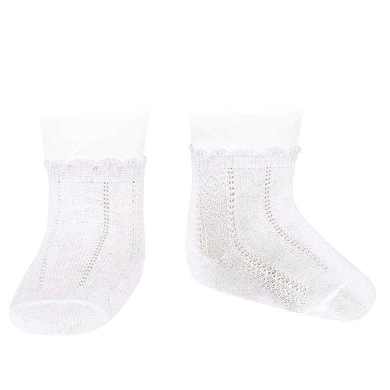 200 Pattern Short Socks - White