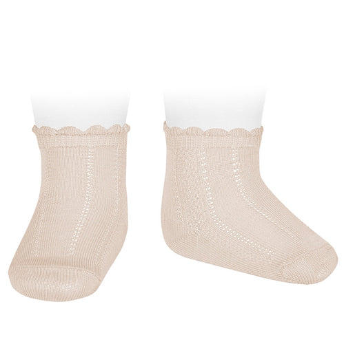 304 Pattern Short Socks - Linen