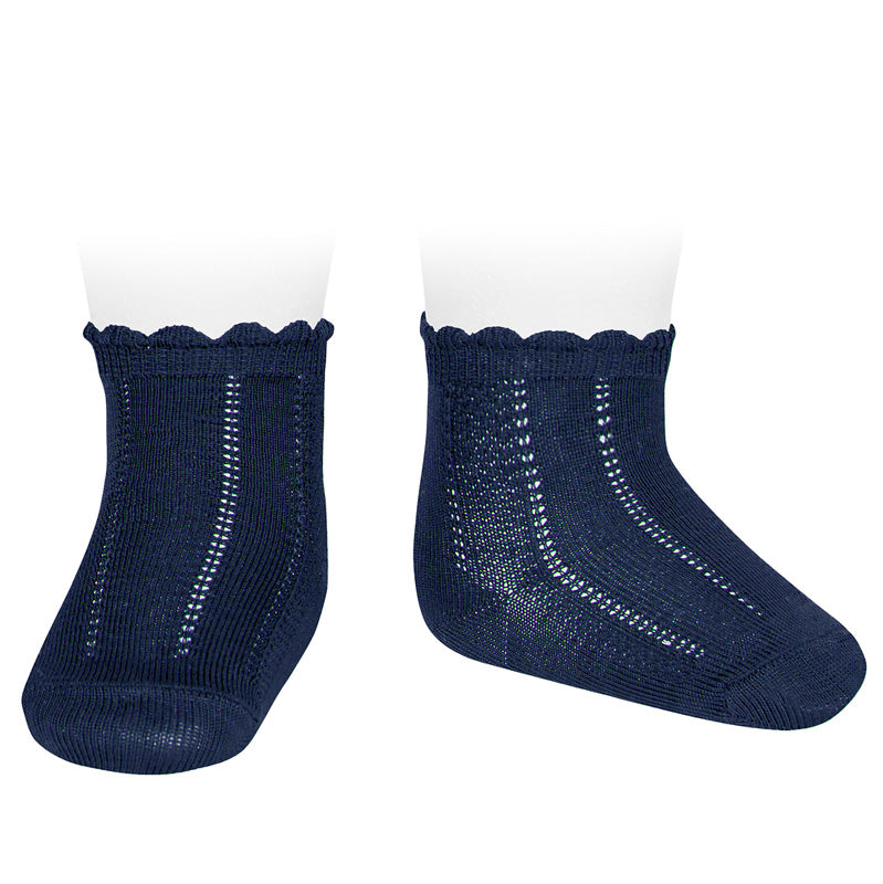 480 Pattern Short Socks - Navy