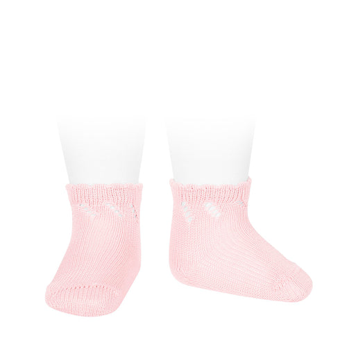 500 Diagonal Openwork Short Socks - Pink