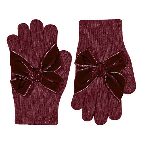 575 Garnet - Gloves with Velvet Bow - Condor