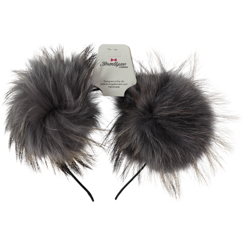 Bowtique london 2 pom fur headband