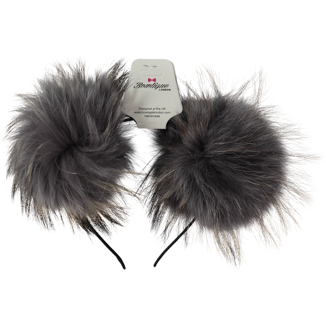 Bowtique london 2 pom fur headband