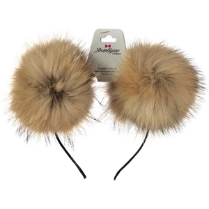 Bowtique london 2 pom fur headband