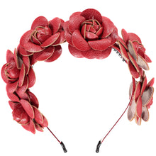 Load image into Gallery viewer, Leatherette Roses Headband