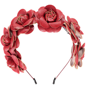 Leatherette Roses Headband