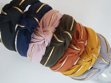 Load image into Gallery viewer, Gold Piping Knot Headband