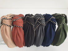 Load image into Gallery viewer, Knot Headband with studded beads