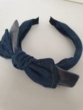 Load image into Gallery viewer, Denim Bow Headband