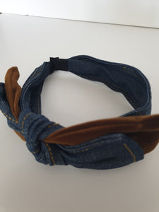 Denim Bow Headband