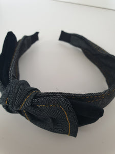 Denim Bow Headband