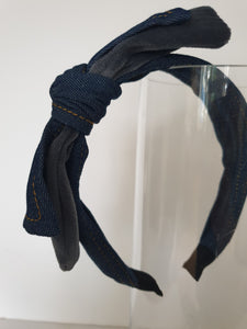 Denim Bow Headband