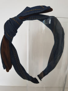 Denim Bow Headband