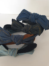 Load image into Gallery viewer, Denim Bow Headband