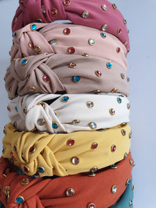 Knot Headband with Rhinestones