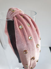 Load image into Gallery viewer, Knot  Velvet Headband with Rhinestones