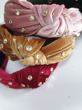 Load image into Gallery viewer, Knot  Velvet Headband with Rhinestones