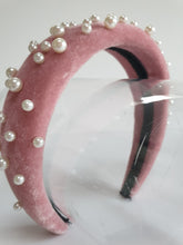 Load image into Gallery viewer, Velvet Padded Headband with Pearls