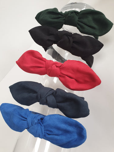 Suede Feel Headband - Wired Bow