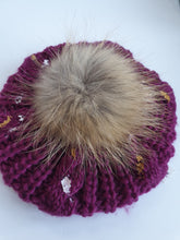 Load image into Gallery viewer, Paint Splatter Pompom Beret