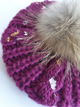 Load image into Gallery viewer, Paint Splatter Pompom Beret