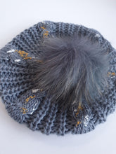 Load image into Gallery viewer, Paint Splatter Pompom Beret