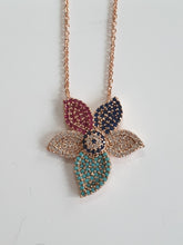 Load image into Gallery viewer, Pave Set Flower Necklace