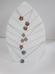 Pave Set Flower Necklace