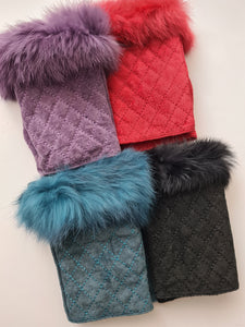Real Suede Fingerless Gloves