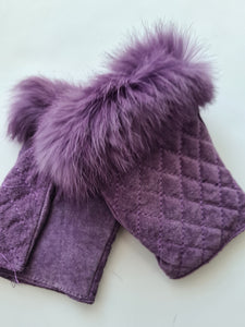Real Suede Fingerless Gloves