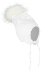 Baby Pompom Chin Tie Hat by Bowtique London