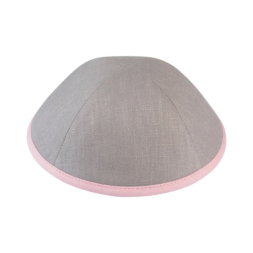 Light Grey Linen Pink Rim - Ikippah