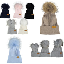 Load image into Gallery viewer, Mummy &amp; Me Angora Pom- Pom Hat by Bowtique London