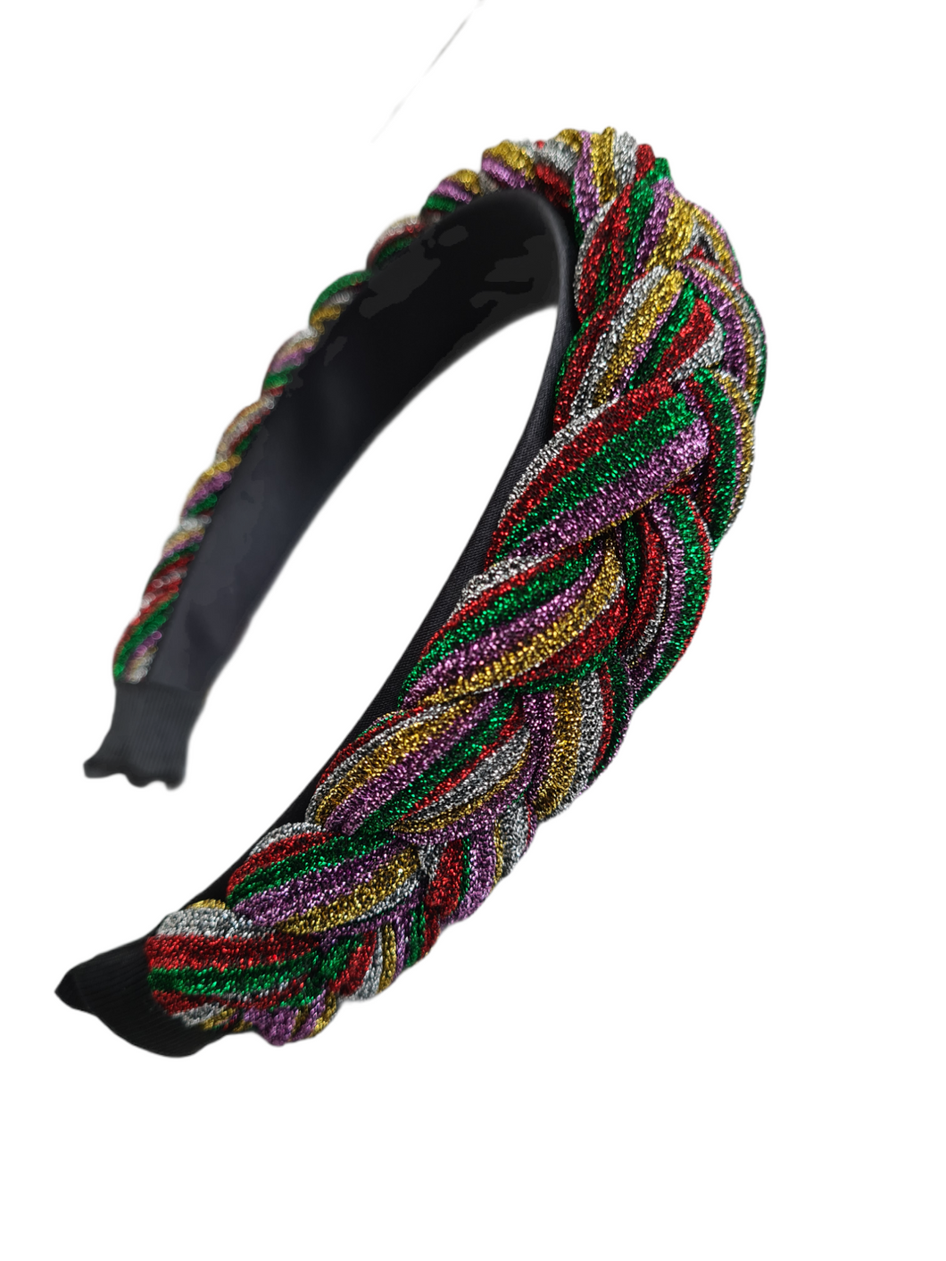Plisse Metallic Braid Headband