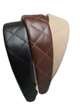 Load image into Gallery viewer, Quilted - Leather Wide Headband