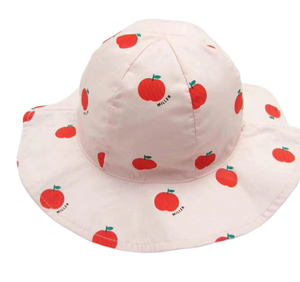 Pink Apple Print Sunhat