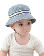 Load image into Gallery viewer, Blue Chambray Stripe Sunhat