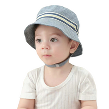Load image into Gallery viewer, Blue Chambray Stripe Sunhat