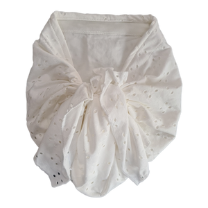 Broderie Anglaise - Short tail Pretied