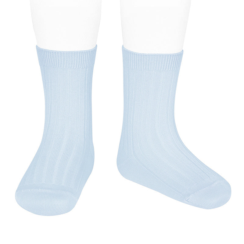 410 Baby Blue - Ribbed Short Socks Condor