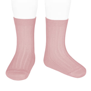 526 Pale Pink - Ribbed Short Socks Condor