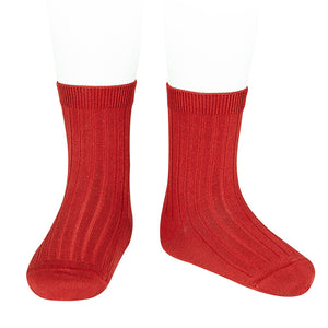550 Red - Ribbed Short Socks Condor