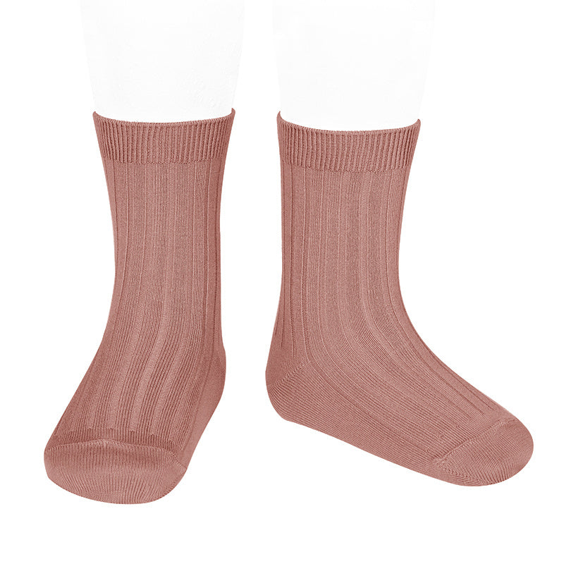 126 Terracotta - Ribbed Short Socks Condor
