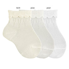 Load image into Gallery viewer, 303  Beige (Cream) - Ceremony sock with Fold Over Cuff