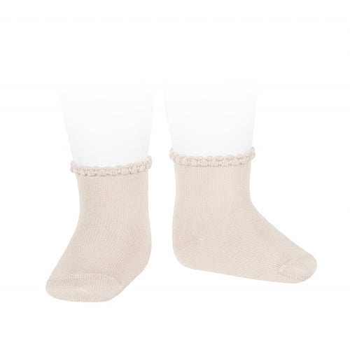 304 Linen  - Short Sock Patterned Cuff