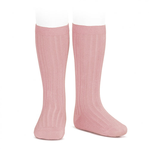 526 Pale Pink - Ribbed Knee-high Condor
